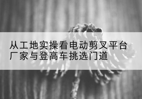 东港电动剪叉升降平台厂家-从工地实操看电动剪叉平台厂家与登高车挑选门道